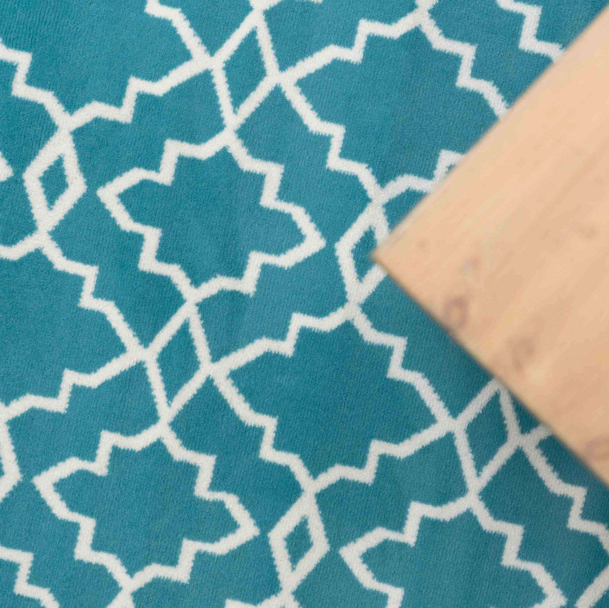 Blue Trellis Hall Runner Room Rug