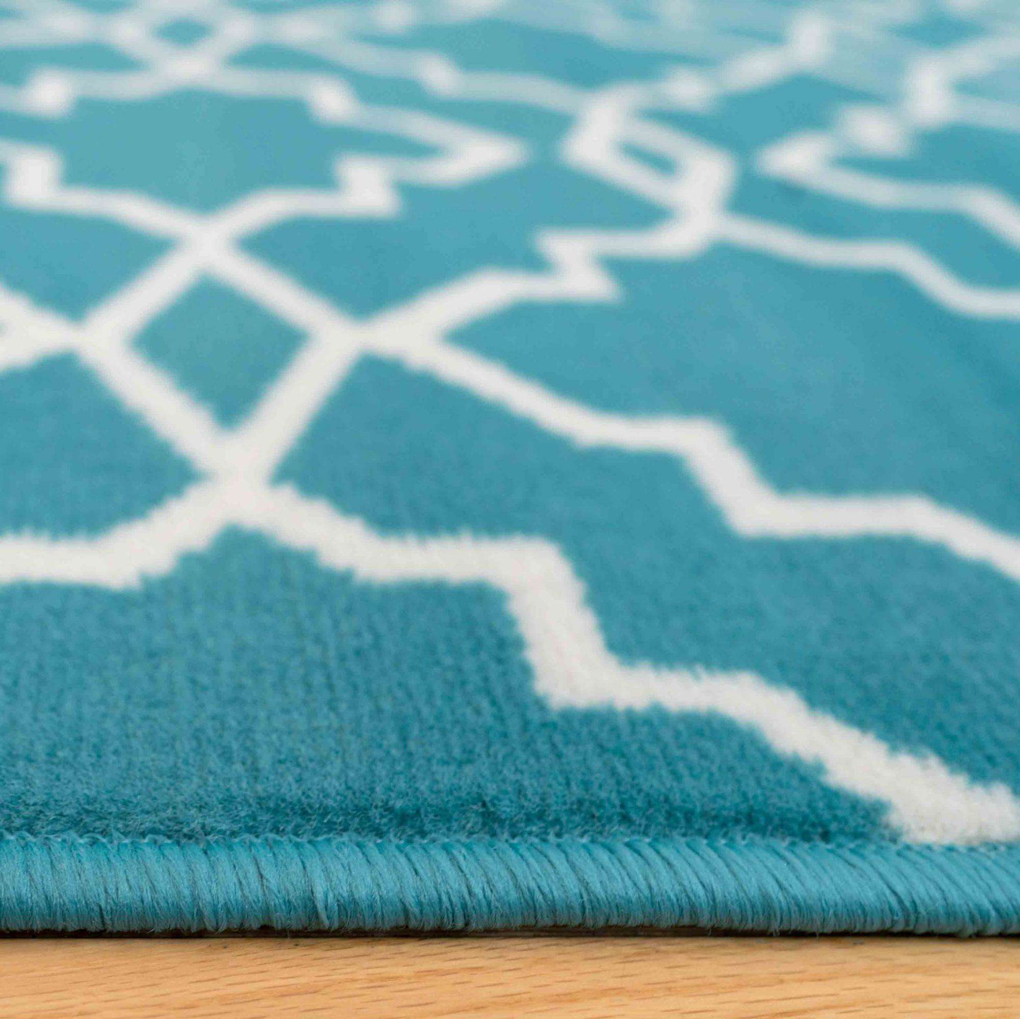 Blue Trellis Hall Runner Room Rug