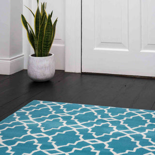 Blue Trellis Hall Runner Room Rug