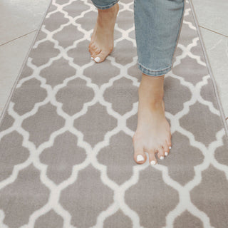 Trellis Silver Grey Durable Rug - Milan