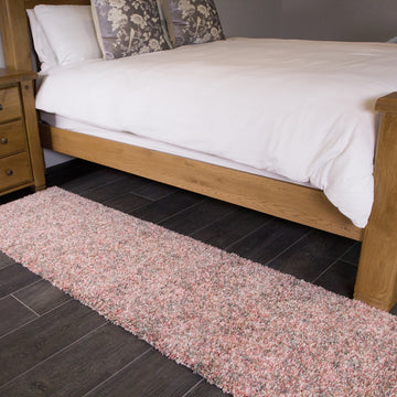 Blush Pink Shaggy Hallway Runner Rug