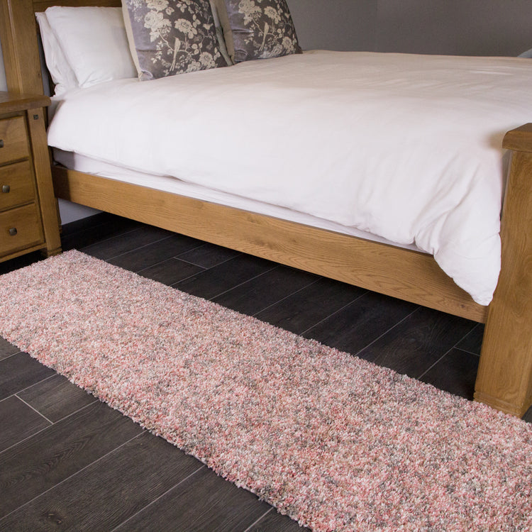 Blush Pink Shaggy Hallway Runner Rug