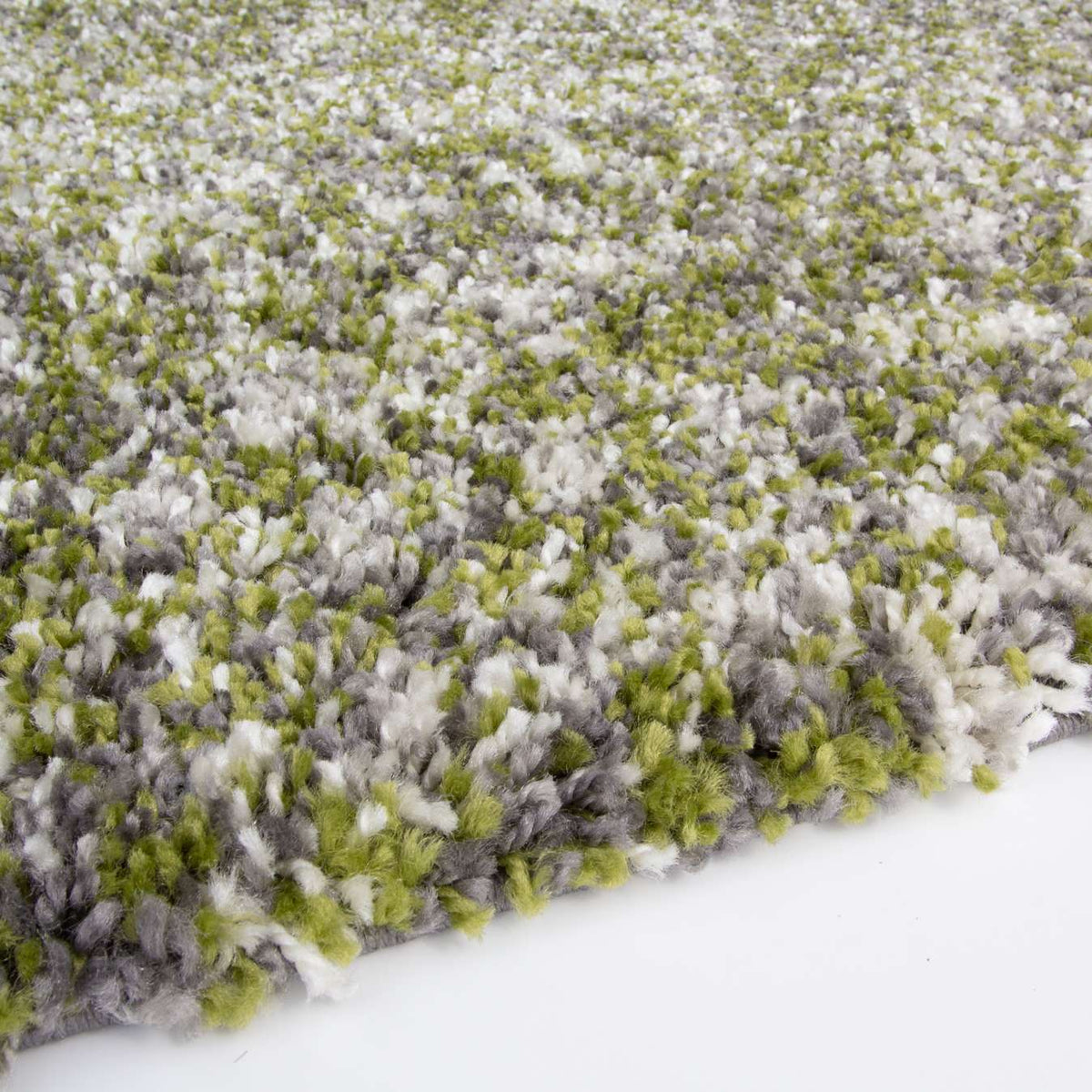 Mottled Dark Green Shaggy Rug for Living Room
