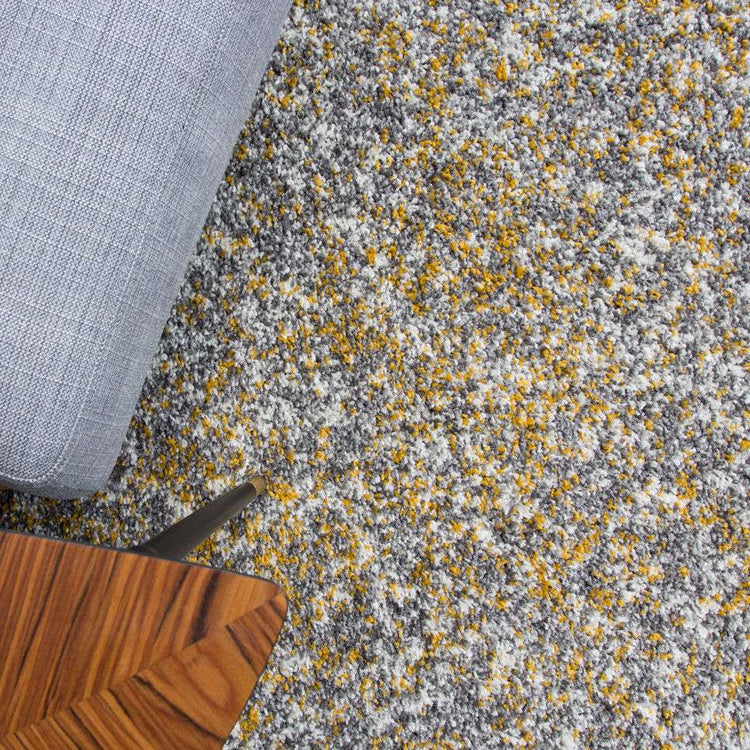 Ochre Luxurious Shaggy Round Circle Living Room Rug - Murano | Living ...