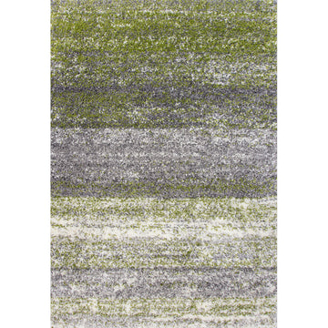 Mottled Stripe Dark Green Shaggy Rug