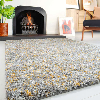 Super Soft Ochre Shaggy Runner Rug for Hallway