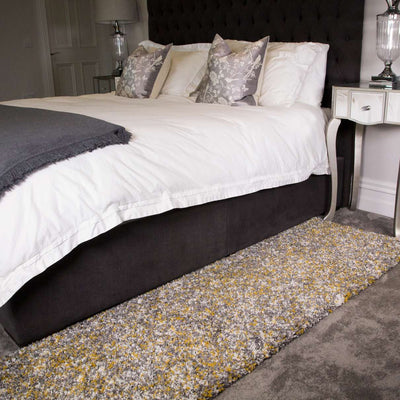 Super Soft Ochre Shaggy Runner Rug for Hallway