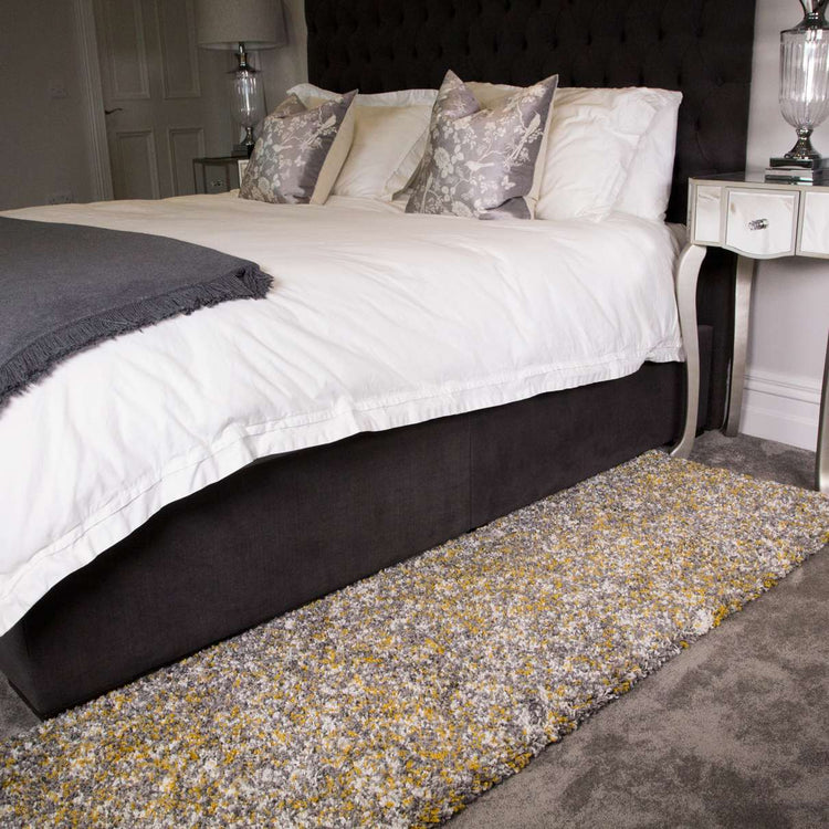 Super Soft Ochre Shaggy Runner Rug for Hallway