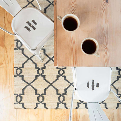 Cream Trellis Natural Jute Area Rug
