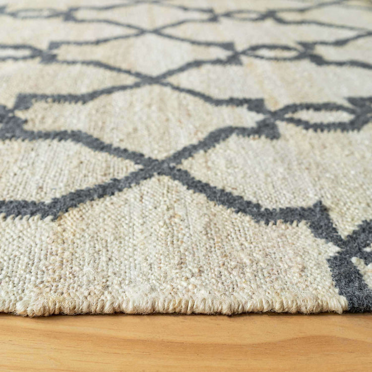 Cream Trellis Natural Jute Area Rug