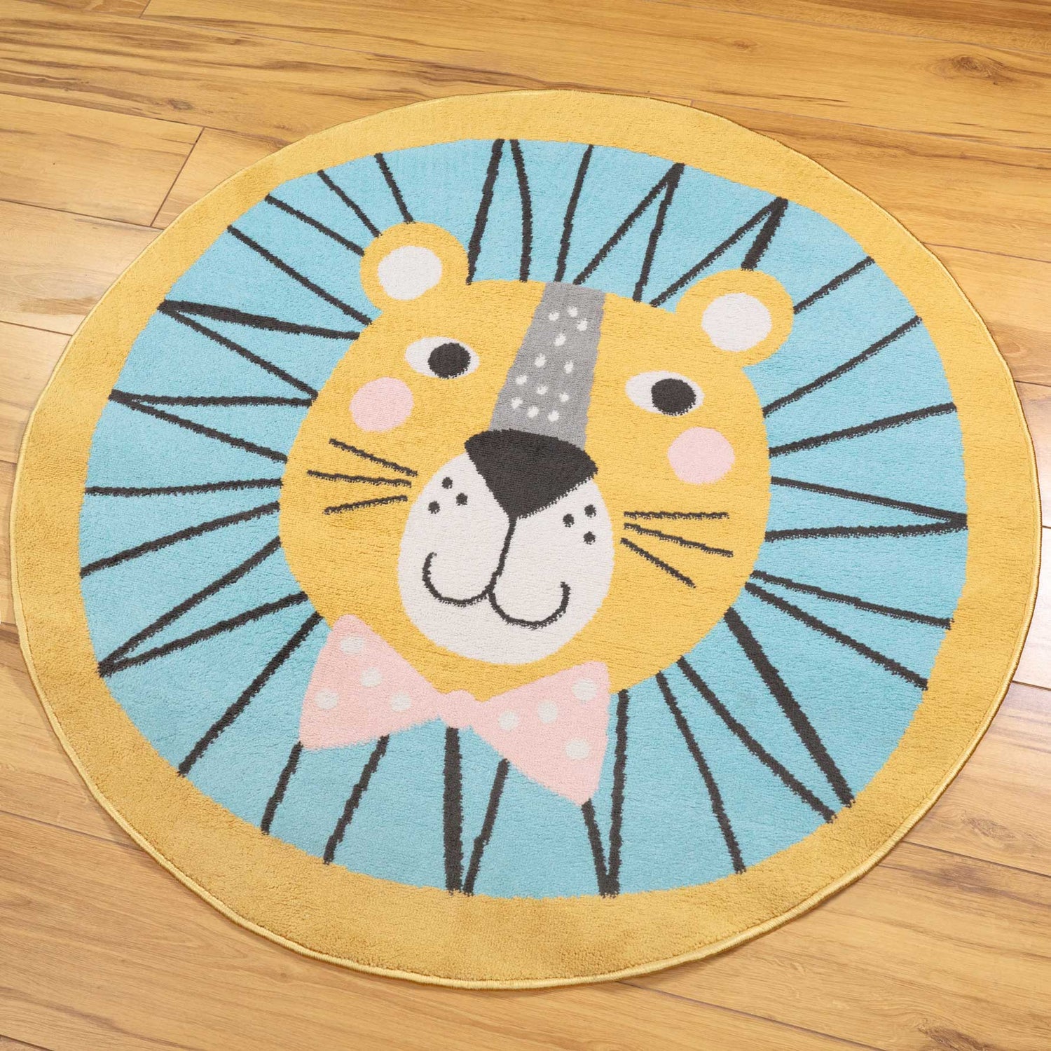 Circle Lion Face Soft Round Kids Bedroom Rugs