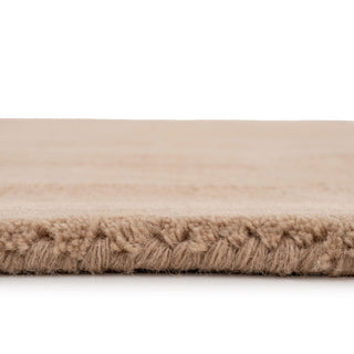 Beige Bordered Wool Rug - Olann Beige