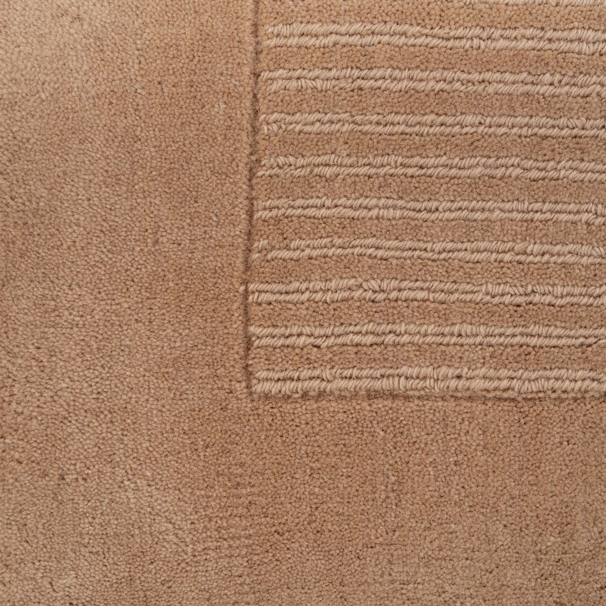 Beige Bordered Wool Rug - Olann Beige