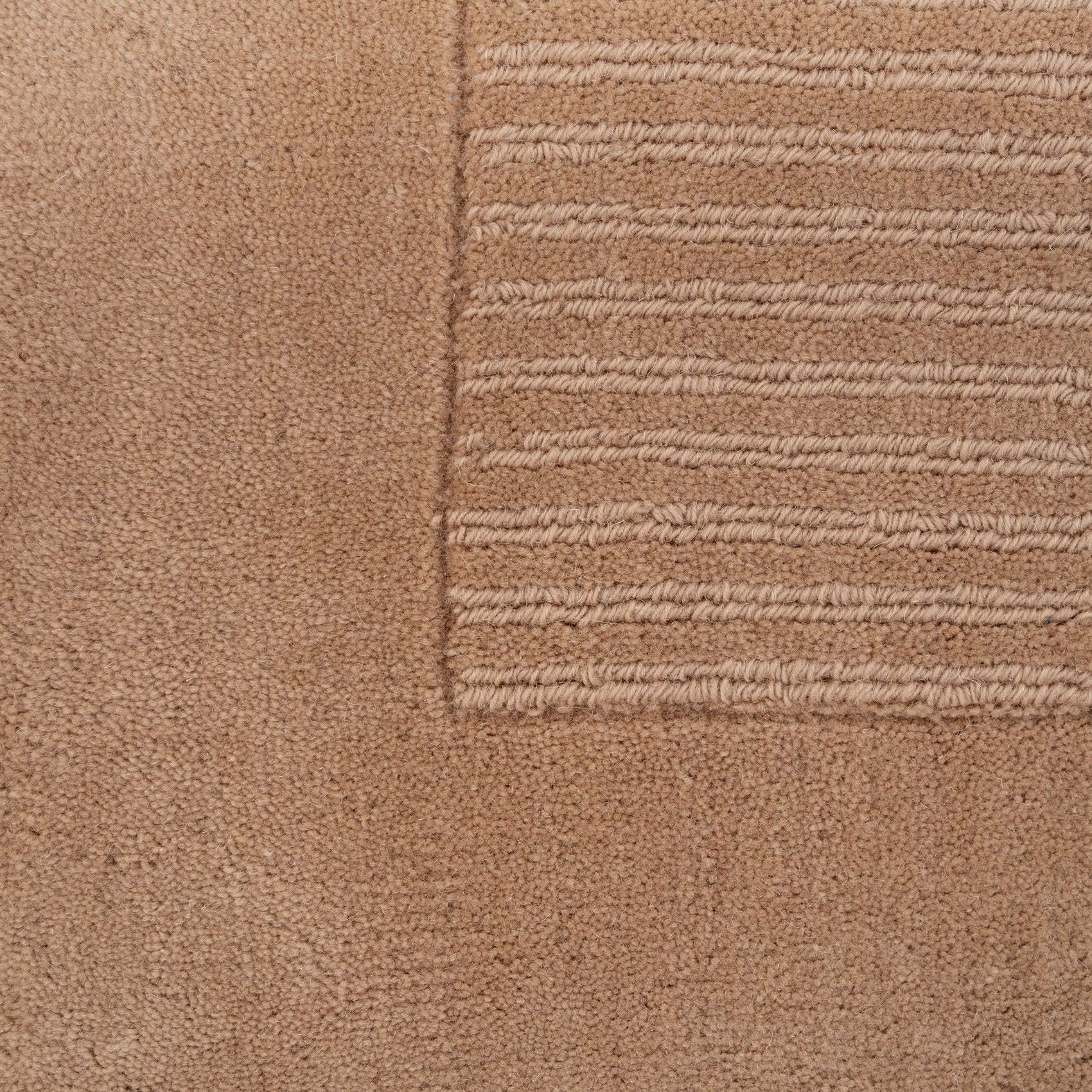 Beige Bordered Wool Rug - Olann Beige