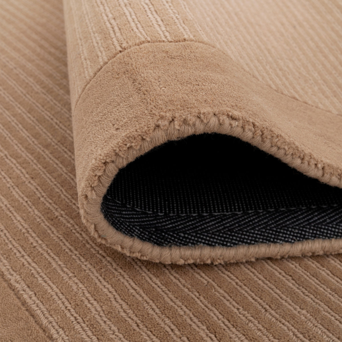 Beige Bordered Wool Rug - Olann Beige