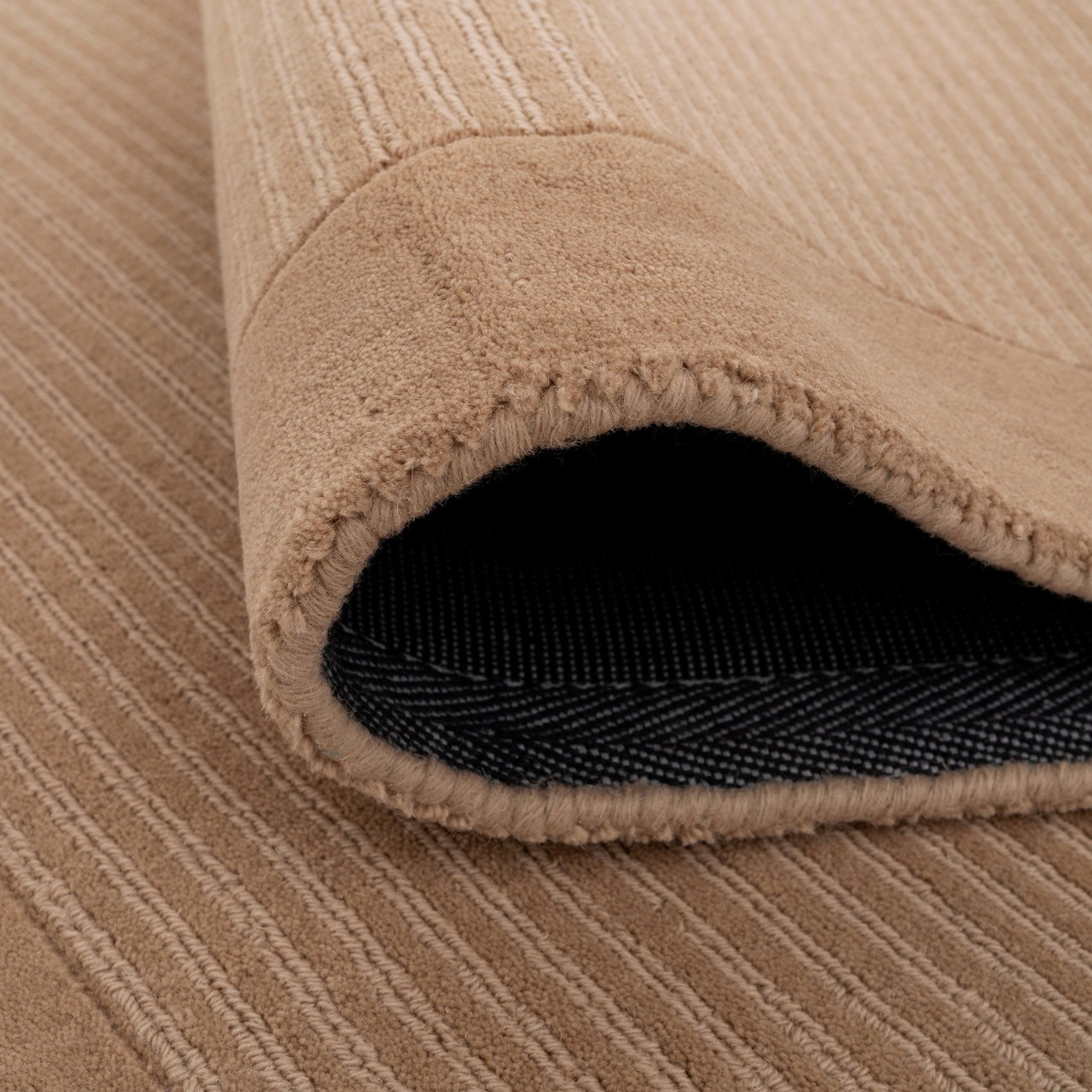 Beige Bordered Wool Rug - Olann Beige