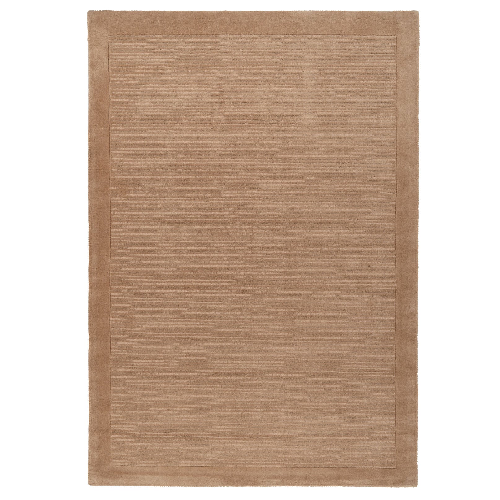 Beige Bordered Wool Rug - Olann Beige