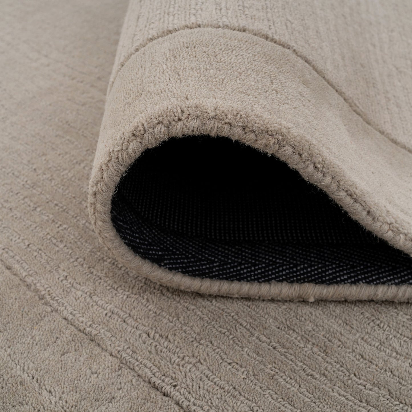 Grey Bordered Wool Rug - Olann Grey