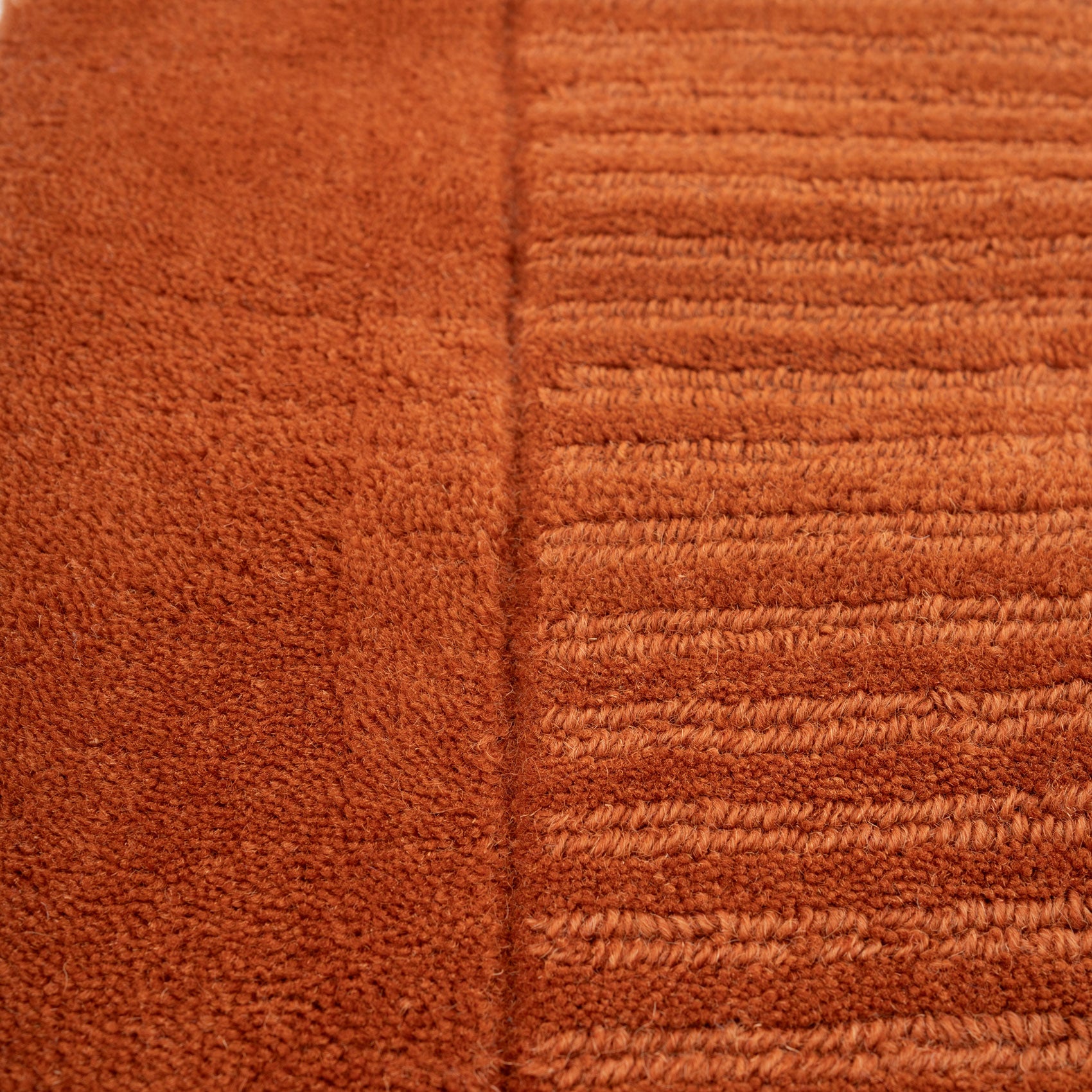 Terracotta Bordered Wool Rug - Olann Terra
