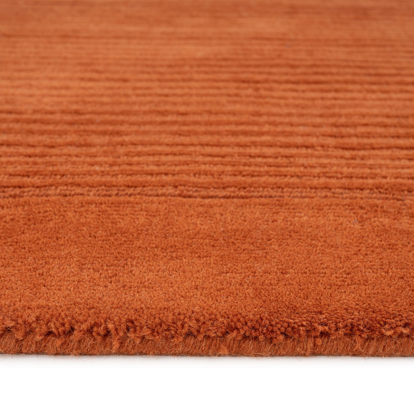 Terracotta Bordered Wool Rug - Olann Terra