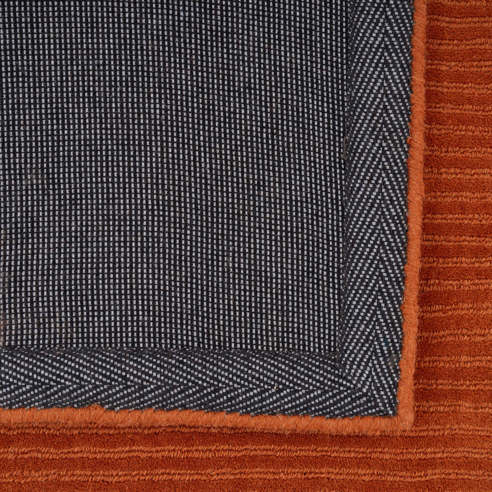 Terracotta Bordered Wool Rug - Olann Terra