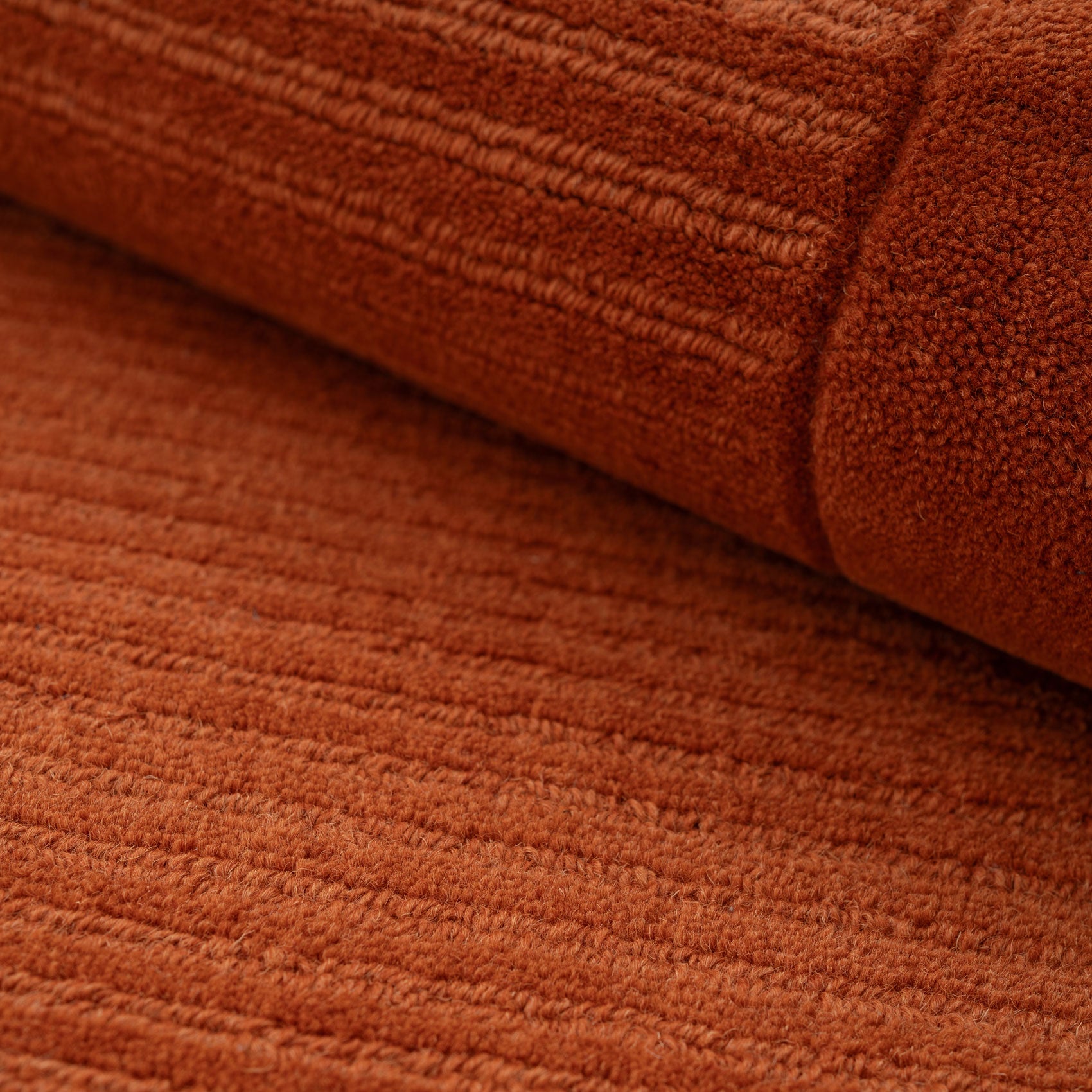 Terracotta Bordered Wool Rug - Olann Terra