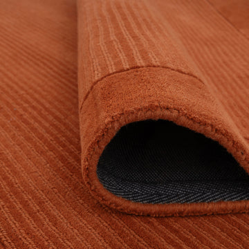 Terracotta Bordered Wool Rug - Olann Terra