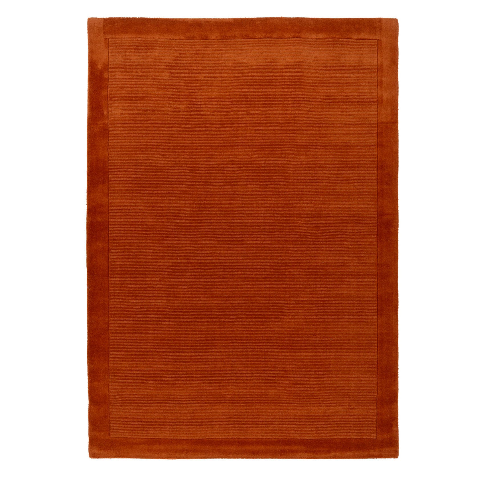 Terracotta Bordered Wool Rug - Olann Terra