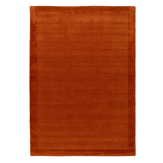 Terracotta Bordered Wool Rug - Olann Terra