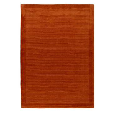 Terracotta Bordered Wool Rug - Olann Terra
