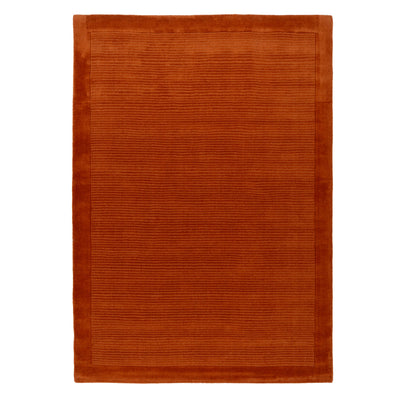 Terracotta Bordered Wool Rug - Olann Terra