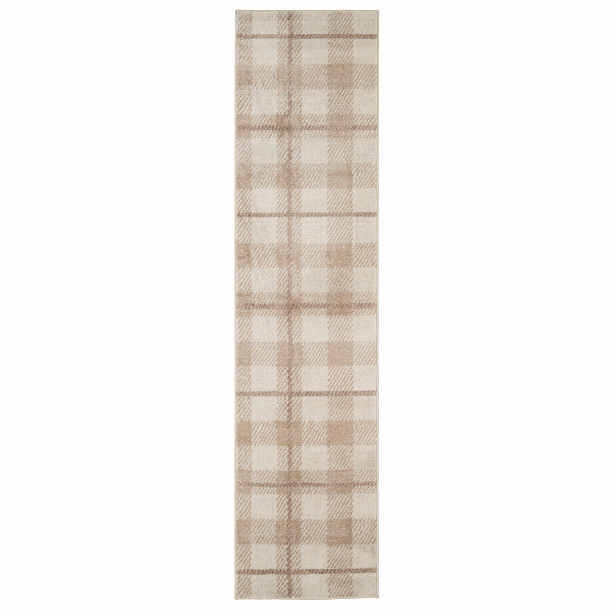 Neutral Beige Tartan Runner - Angus