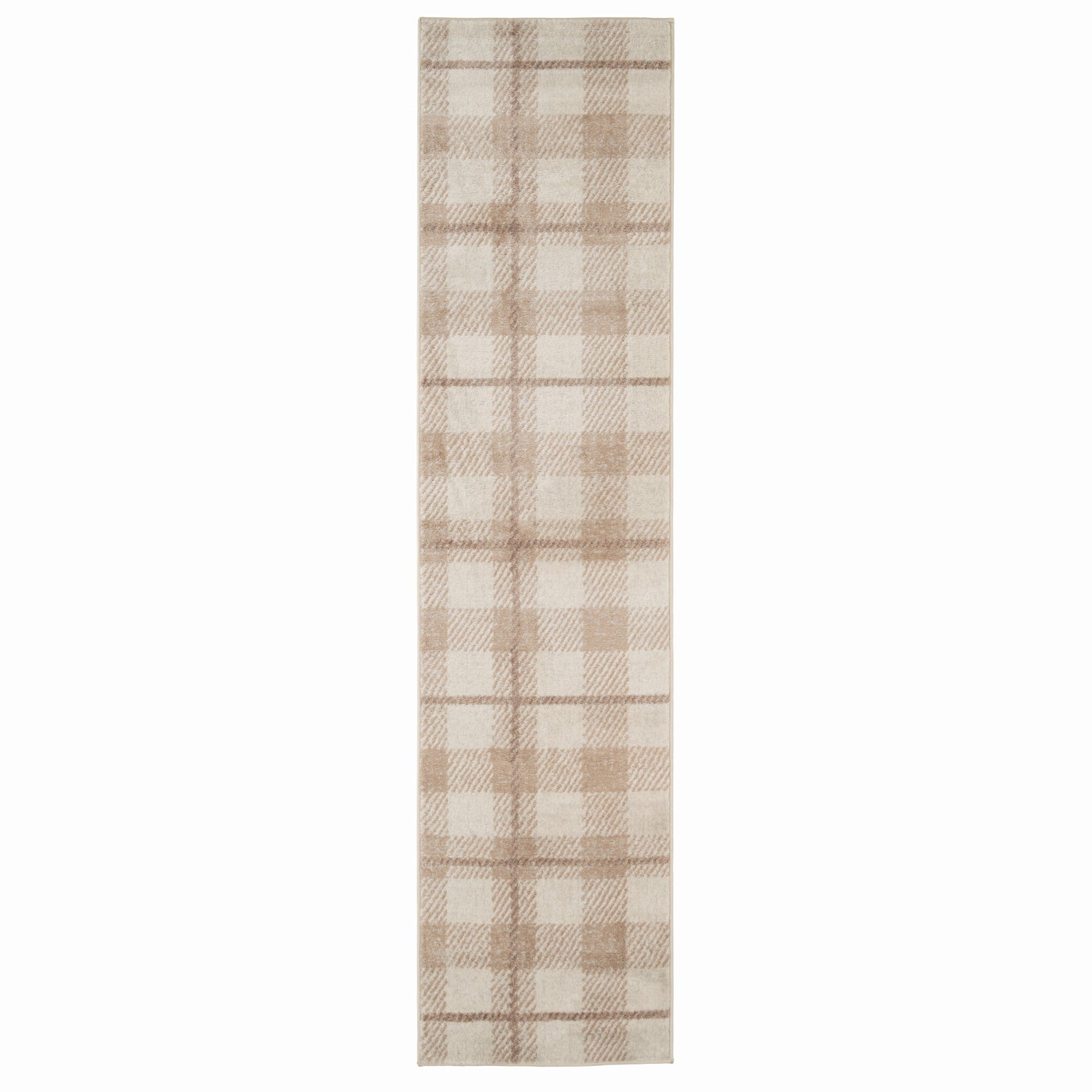 Neutral Beige Tartan Runner - Angus