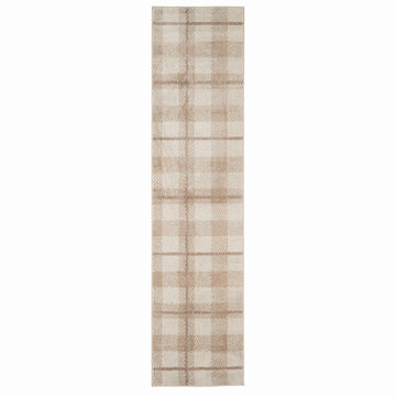 Neutral Beige Tartan Runner - Angus