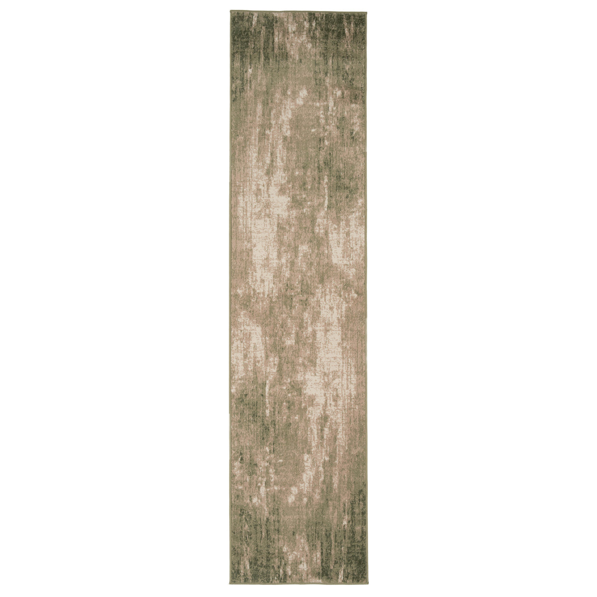 Muted Green Abstract Runner - Jasper