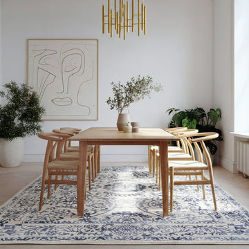 Vintage Blue Medallion Rug - Claudia