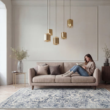 Vintage Blue Medallion Rug - Claudia