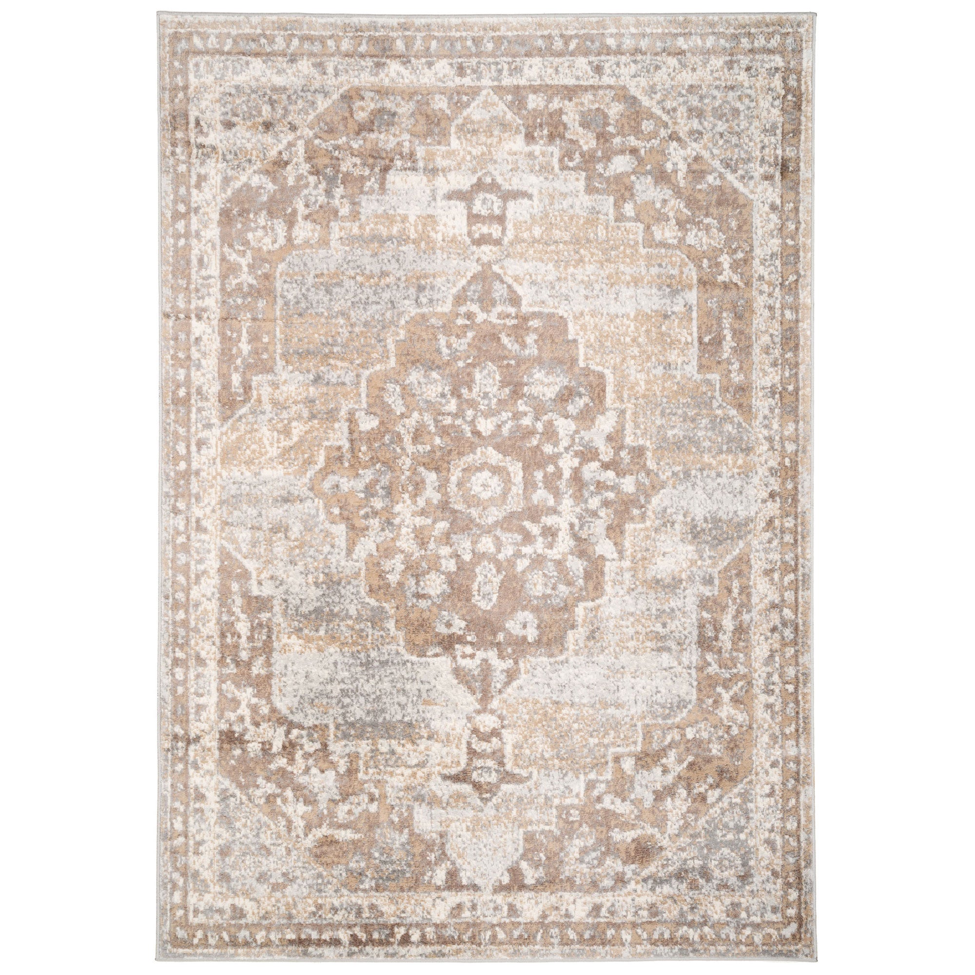 Traditional Distressed Chic Beige Area Rug | Living Room Rugs | Kukoon ...