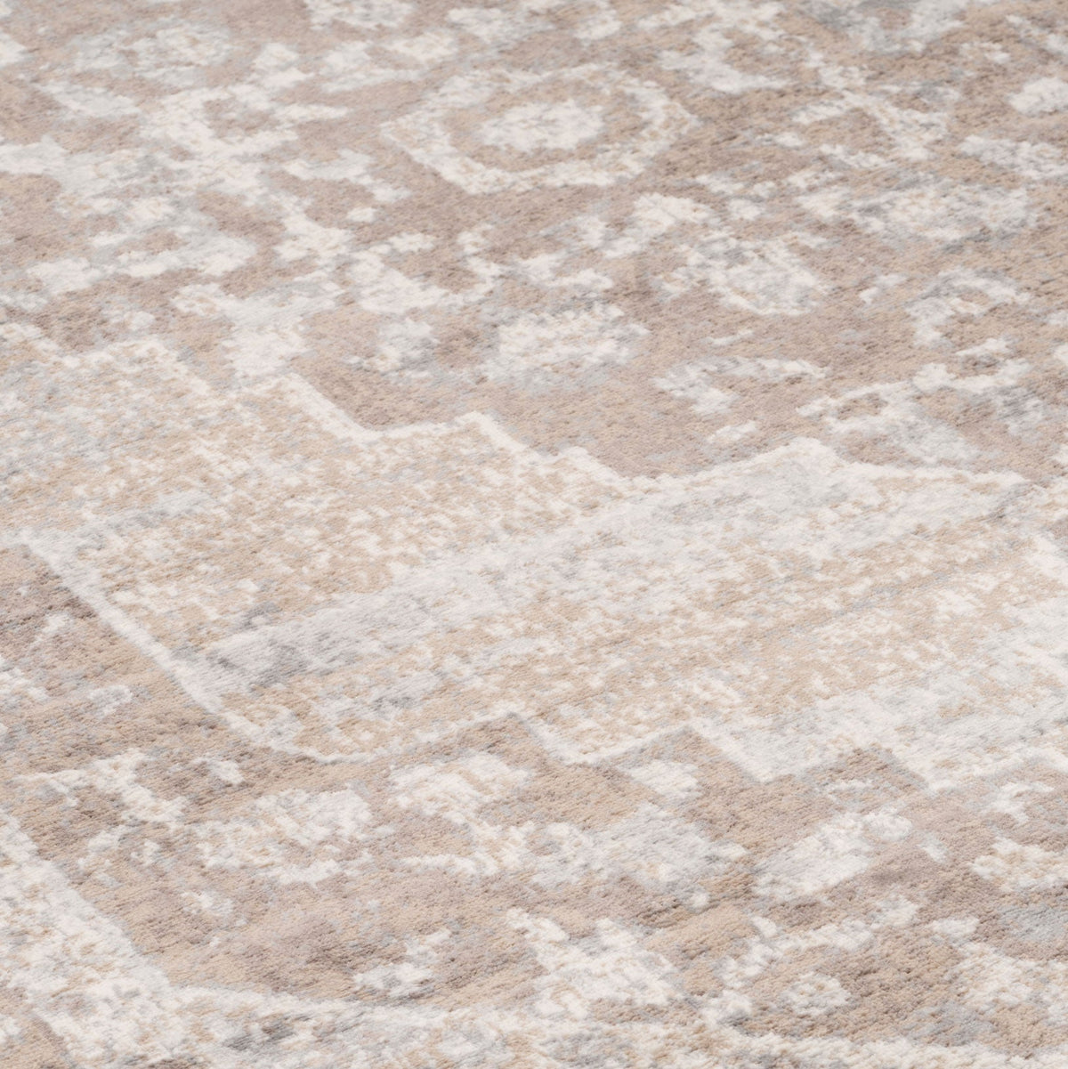 Traditional Distressed Beige Runner Rug