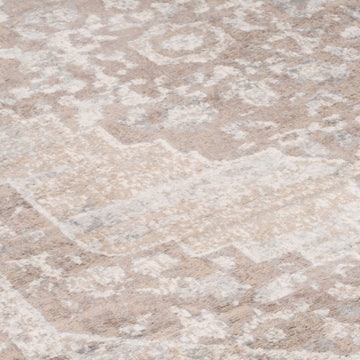 Traditional Distressed Beige Runner Rug