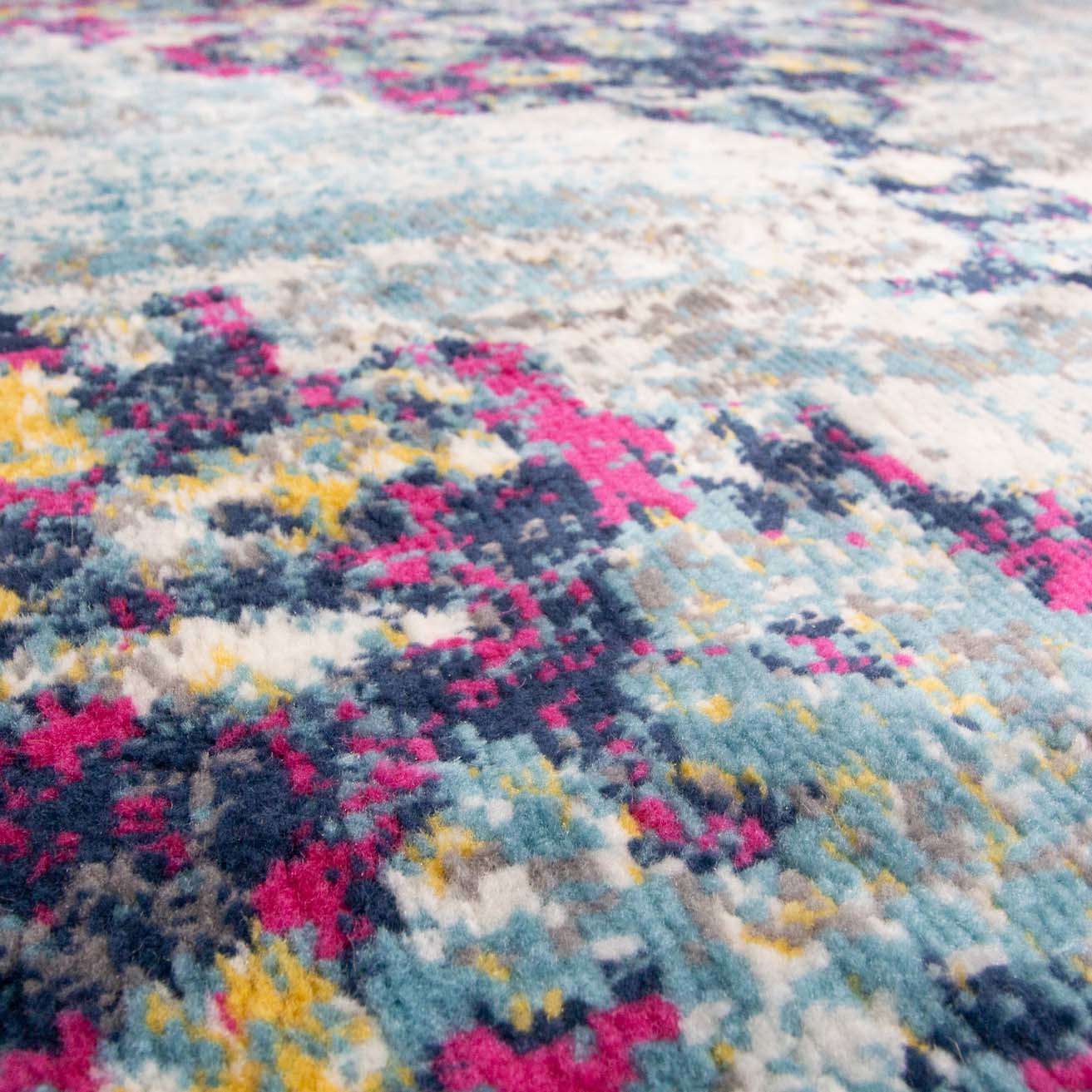 Faded Distressed Colourful Oriental Pattern Rug