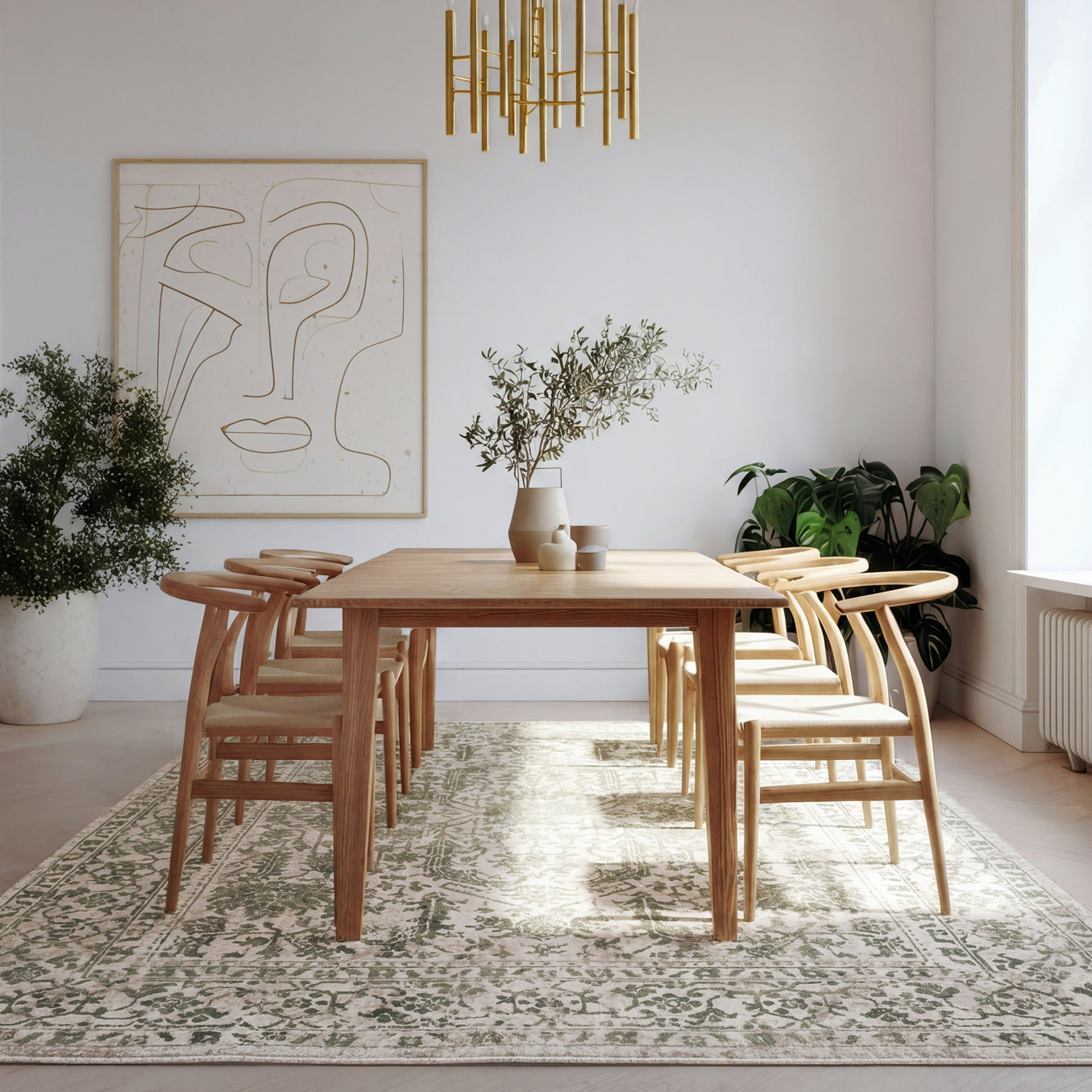 Sage Green Vintage Area Rug - Isadora