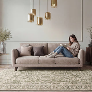 Sage Green Vintage Area Rug - Isadora