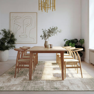 Muted Green Abstract Area Rug - Jasper