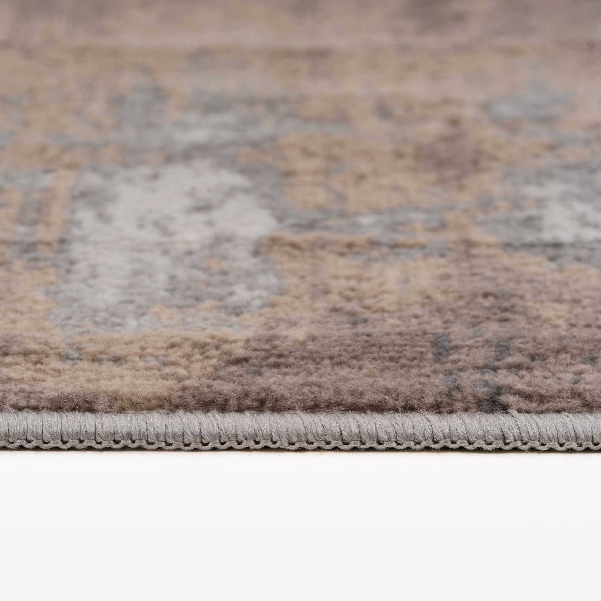 Beige Grey Distressed Runner Rug