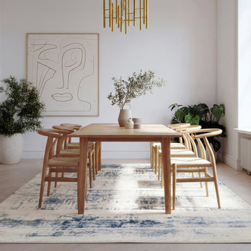 Blue Watercolour Abstract Rug - Lennox