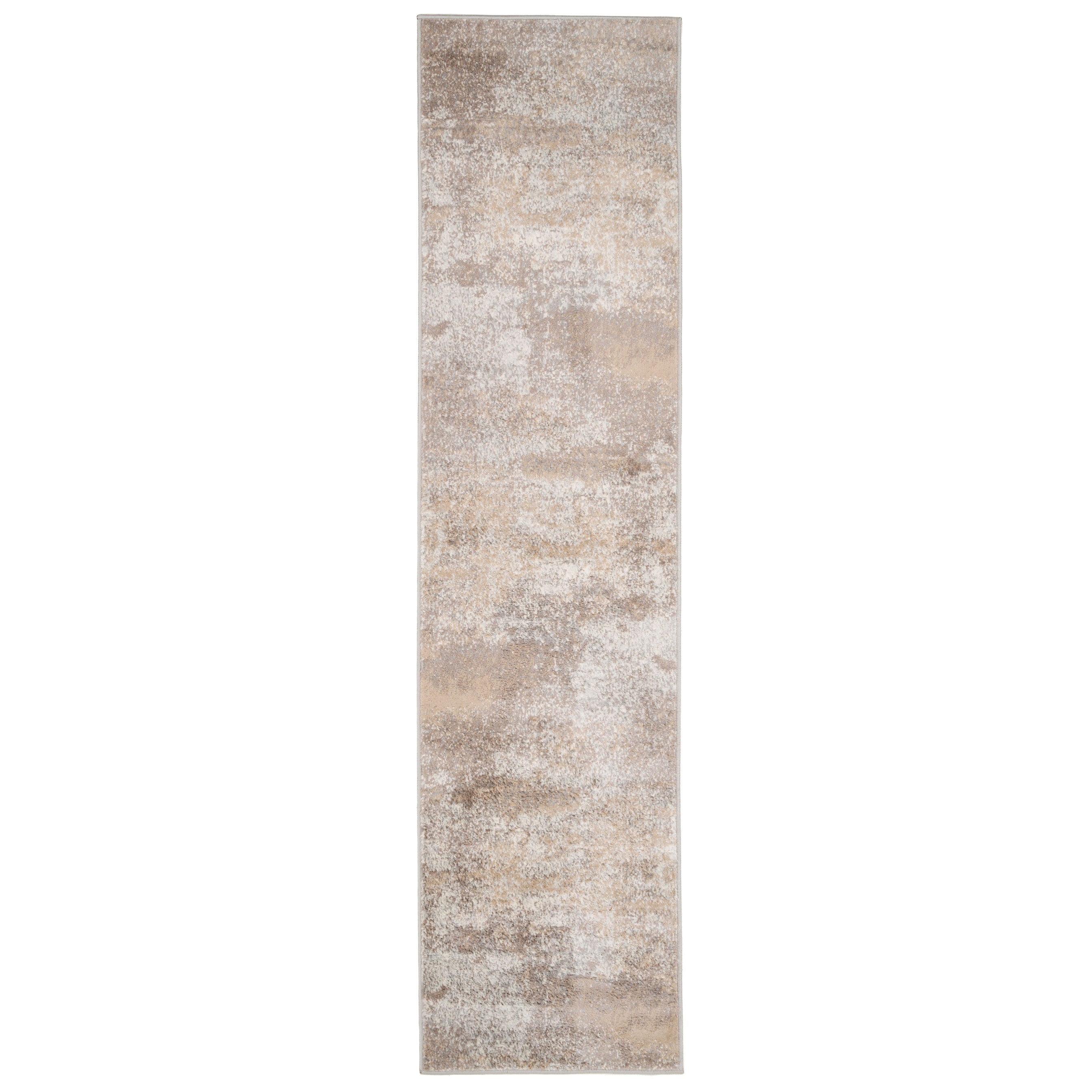 Beige Abstract Runner Rug – Kukoon Rugs Online