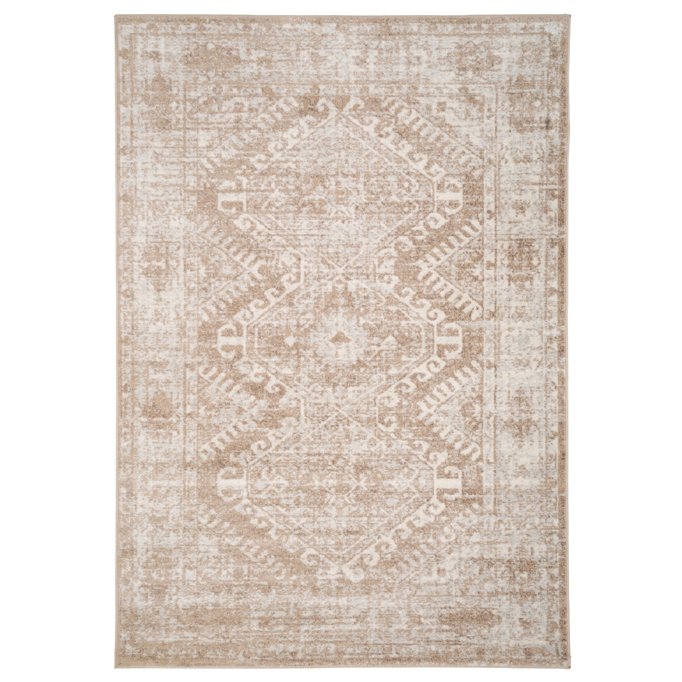 Beige Aztec Living Room Rug | Living Room Rugs | Kukoon Rugs Online