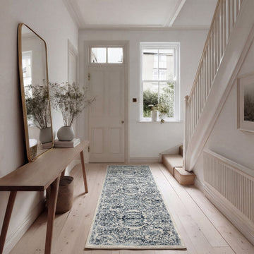 Vintage Blue Medallion Runner - Claudia