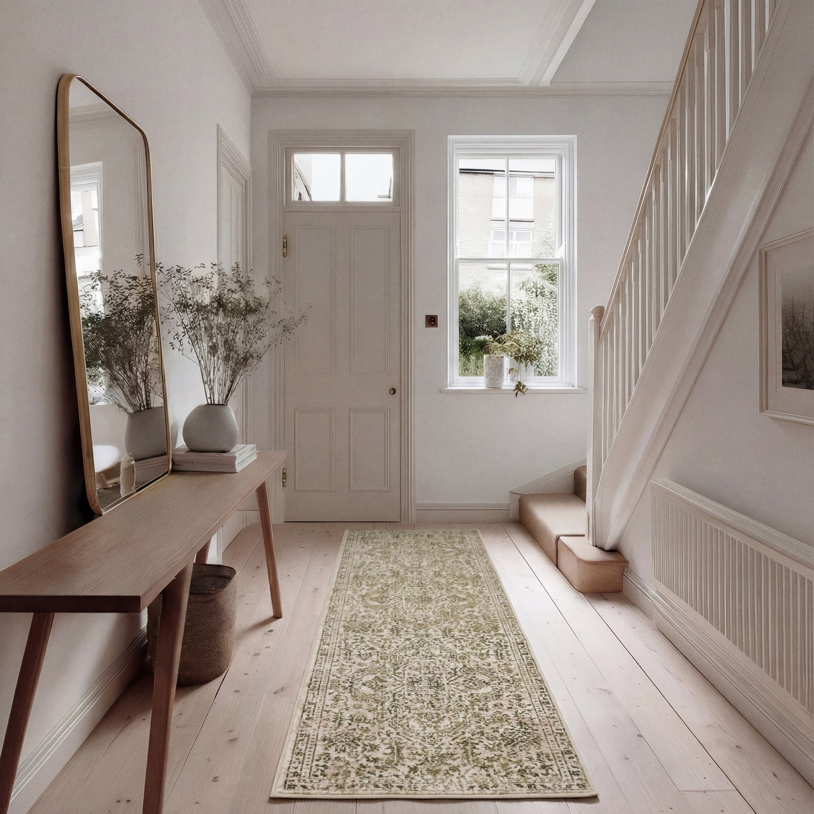 Sage Green Vintage Runner - Isadora